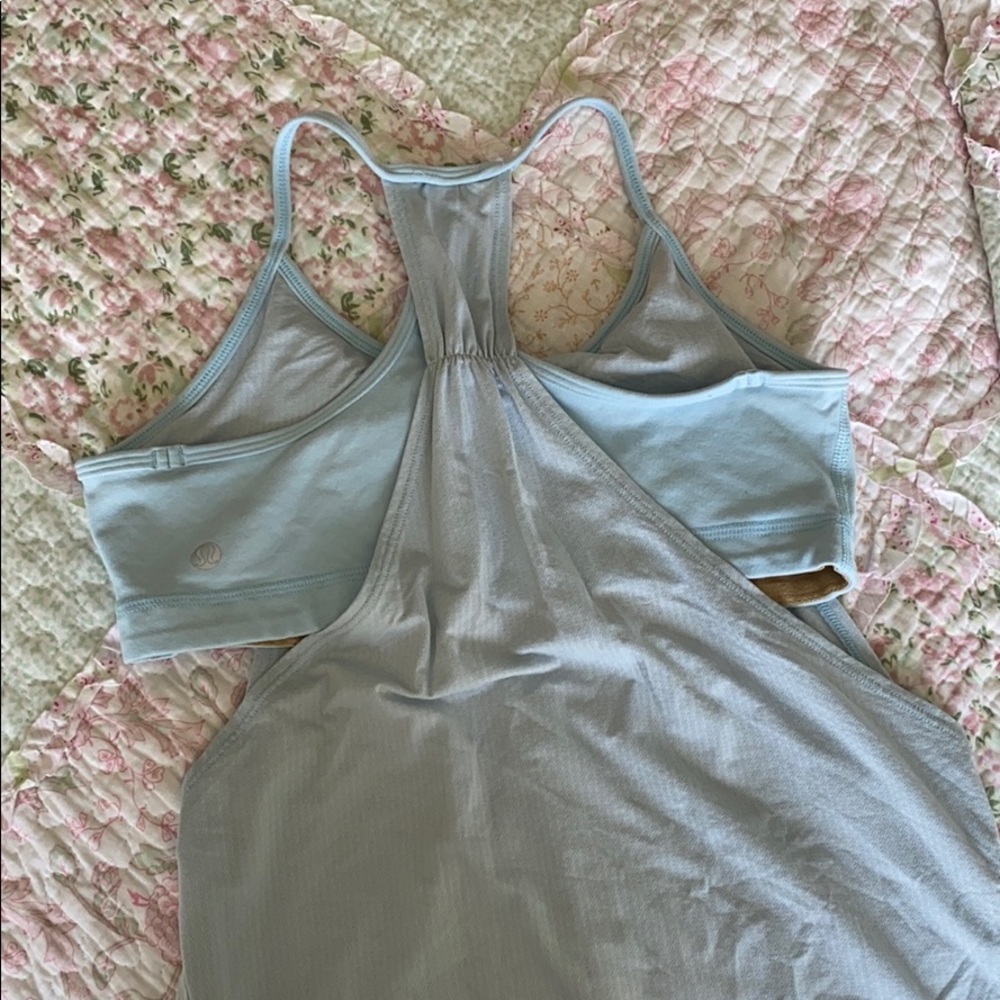 baby blue lulu lemon running tank top